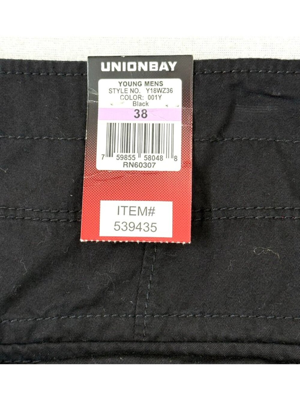 Unionbay Cargo Shorts Mens size 38 Relaxed Stretch Bermuda Pockets Black - Picture 9 of 9